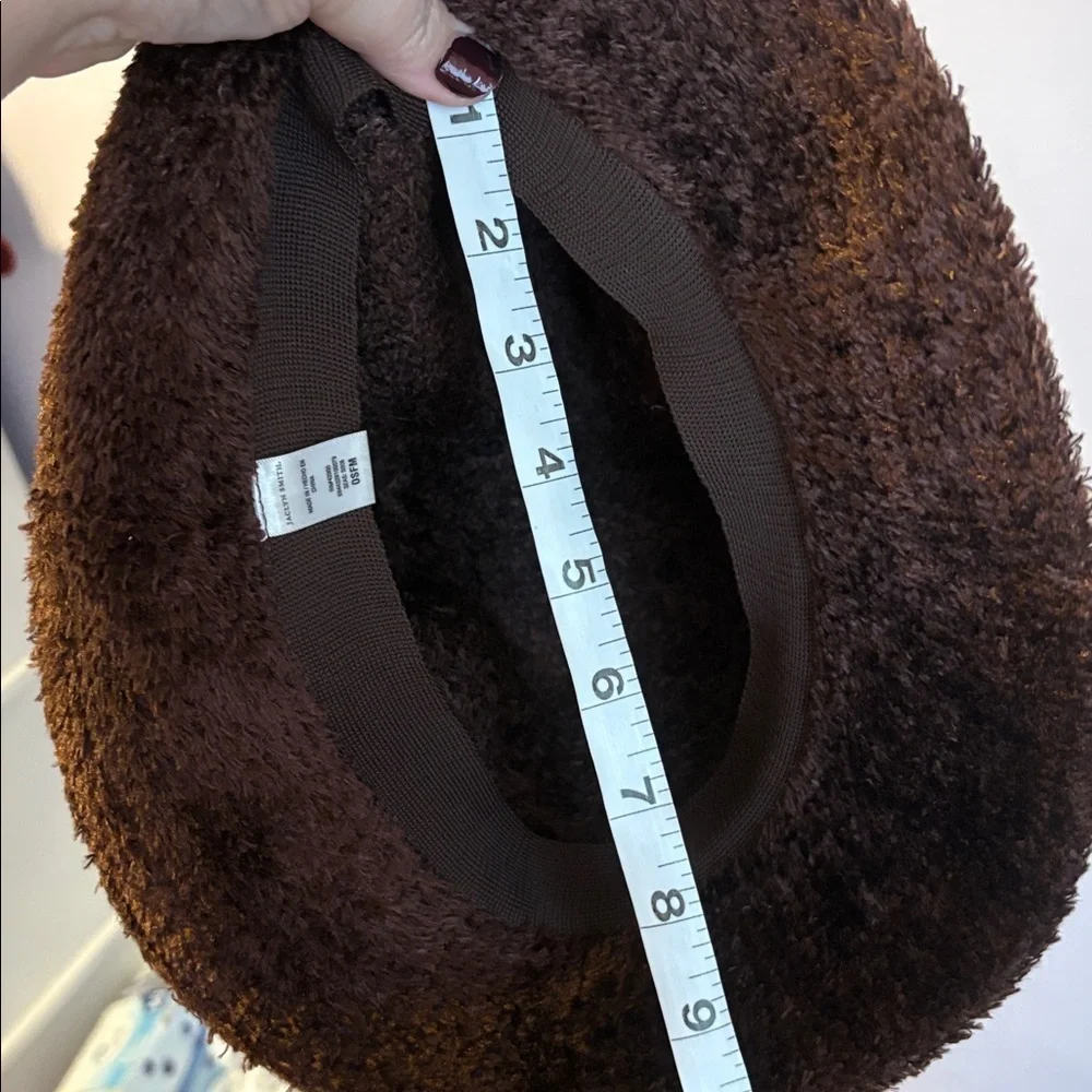 Jaclyn Smith Chenille Fuzzy Knit Brown Bucket Hat OSFM